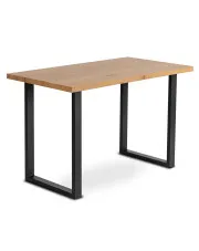 Loftowy stół z metalowymi nogami dąb złoty + czarny - Beko 3X w sklepie Edinos.pl