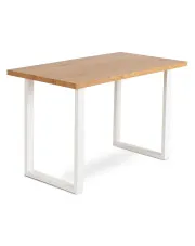 Prostokątny stół w stylu loft dąb złoty + biały - Beko 3X w sklepie Edinos.pl