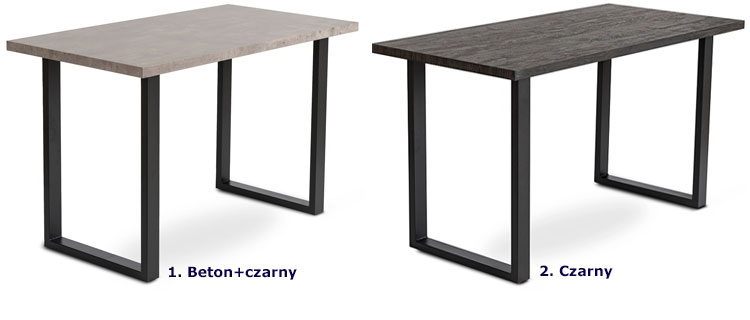 Prostokątny czarny stół w stylu loft Nola 4X