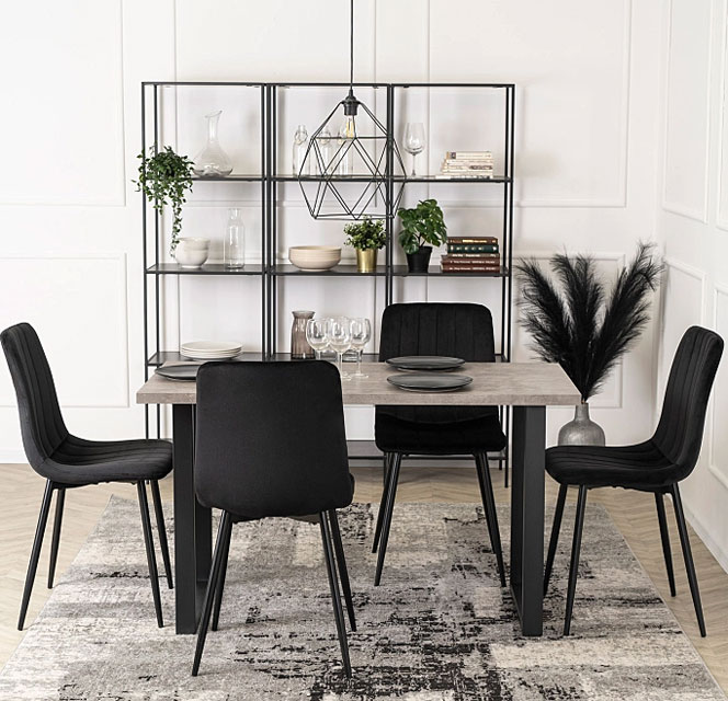 Industrialny prostokątny stół w kolorze beton Nola 4X