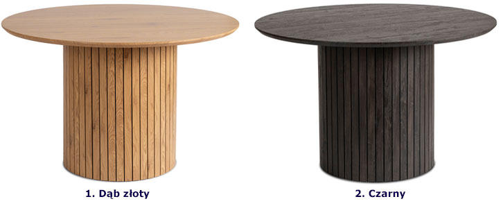 Lamelowy stół okrągły Sarus kolor dąb złoty