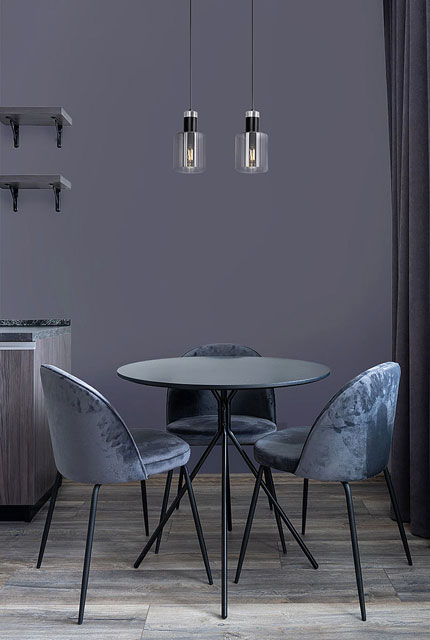 Grafitowa podwójna lampa wisząca szklana A469-Solla