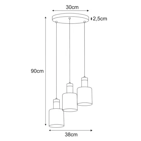 Rozmiar lampy A470-Gres