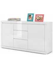 Nowoczesna biała komoda z szufladami i szafkami - Zafiria 5X w sklepie Edinos.pl