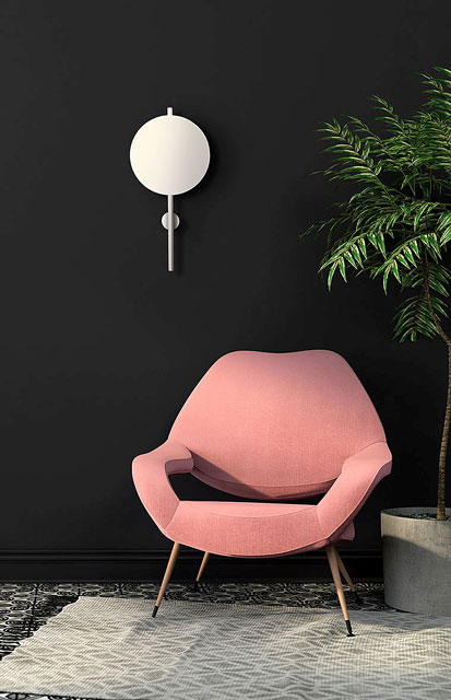 Biały metalowy kinkiet koło A479-Efsox