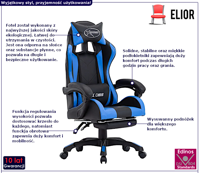 Fotel obrotowy z ekoskóry Arvola 8X