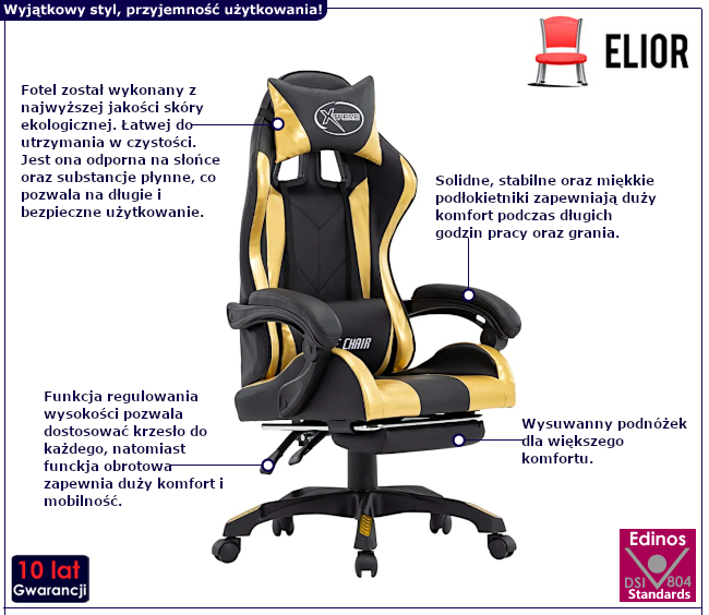 Fotel obrotowy z ekoskóry Puma 6X
