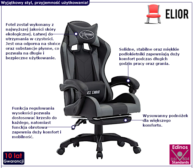 Fotel obrotowy z ekoskóry Puma 5X