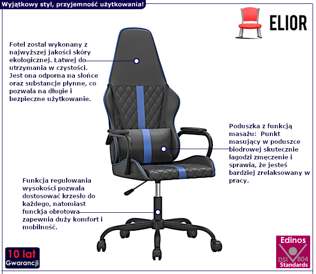 Fotel obrotowy z ekoskóry Lemur 12X