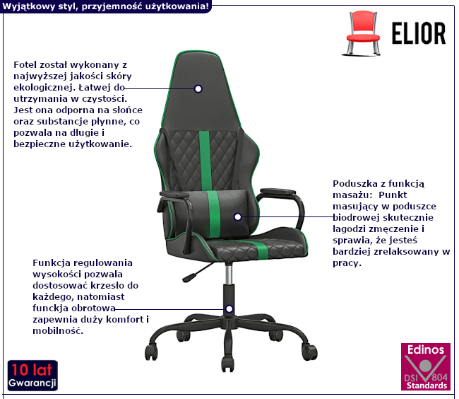 Fotel obrotowy z ekoskóry Pagis 9X