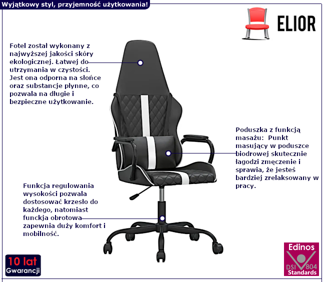 Fotel obrotowy z ekoskóry Pagis 7X