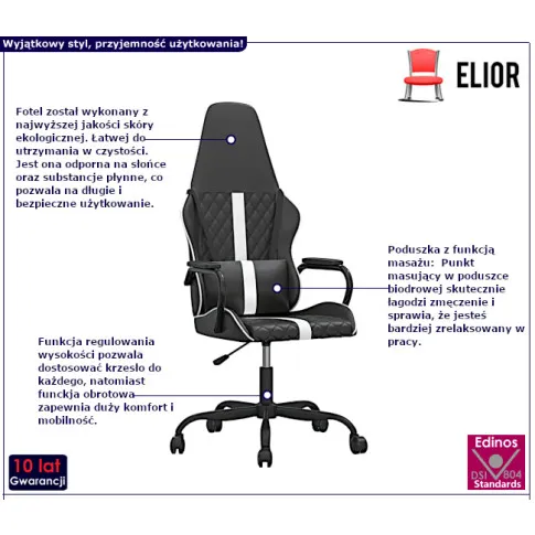 Gandawa 7X czarno-biały fotel