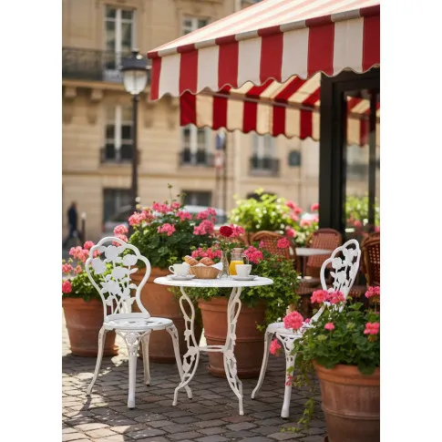 Fotografia Biały zestaw mebli ogrodowych na balkon - Safari z kategorii Meble ogrodowe