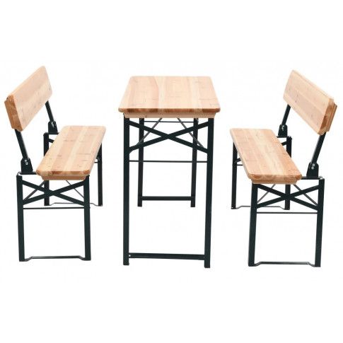 Fotografia Biesiadny zestaw mebli ogrodowych Roger - brązowy z kategorii Stoły, krzesła, ławki