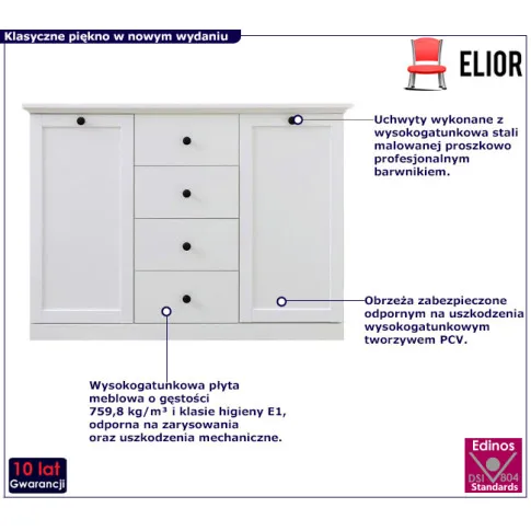 Biala komoda z szufladami Esperox 4X
