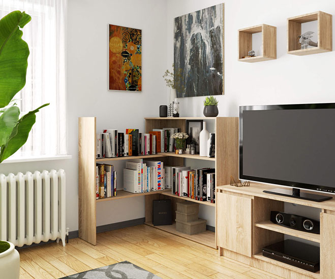 Wizualizacja regału Fomis 4X dab sonoma