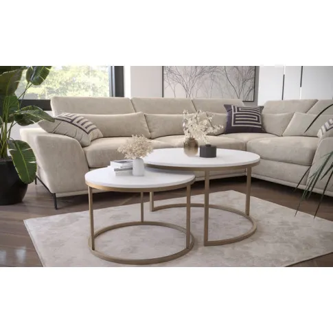 Zdjęcie biały stolik kawowy metalowy 2w1 Azer 5X | Edinos.pl