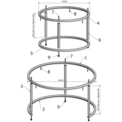 Szczegółowe zdjęcie nr 4 produktu Komplet 2 stolików kawowych biały + złoty - Azer 5X
