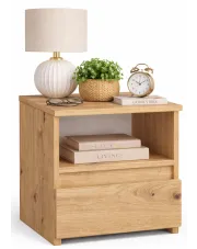 Stojąca szafka nocna z szufladą dąb artisan - Morivo w sklepie Edinos.pl