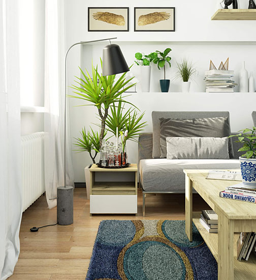 Wizualizacja szafki nocnej Morivo dab artisan+biały