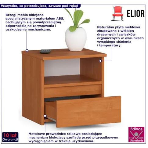 Minimalistyczna szafka do sypialni Soberi olcha