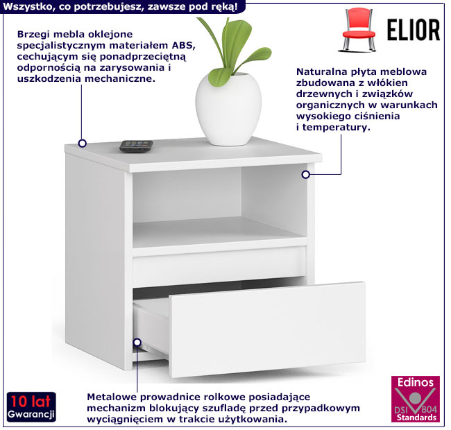 Szafka nocna Soberi kolor biały