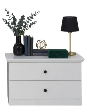 Biała komoda styl skandynawski z półkami  - Jayden 5X w sklepie Edinos.pl