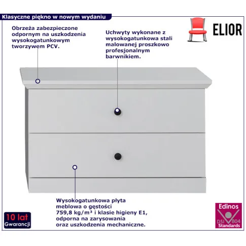 Biała komoda z półkami 5X