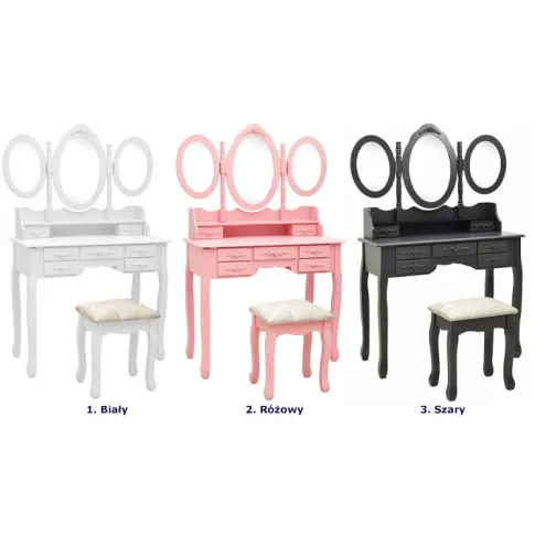 Kolory toaletki ze stołkiem Vienna