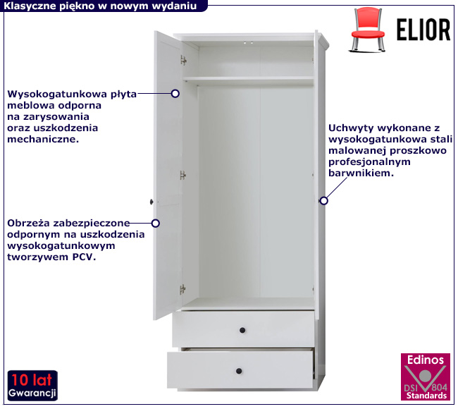 Niska biała komoda Esperox 6X