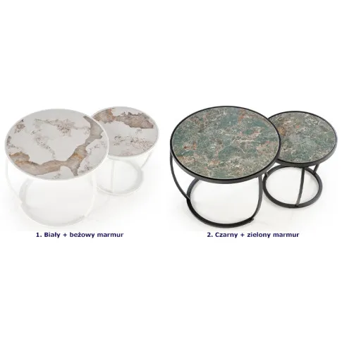 kolory stolików kawowych wsuwanych Torina