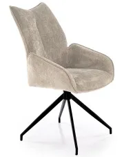 Beżowe krzesło z funkcją obracania o 360 stopni - Lamon