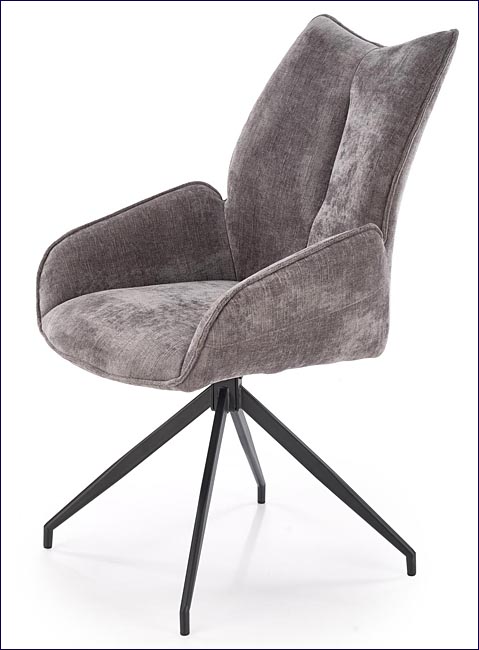 popielate krzesło tapicerowane obrotowe Calvero