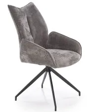 Popielate krzesło z siedziskiem obrotowym 360 stopni - Lamon