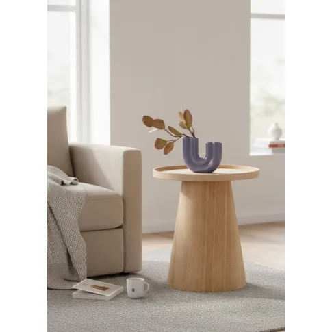 Okrągły stolik kawowy w naturalnym kolorze   Oktiss