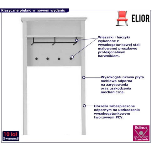 Biały skandynawski wieszak Esperox 12X