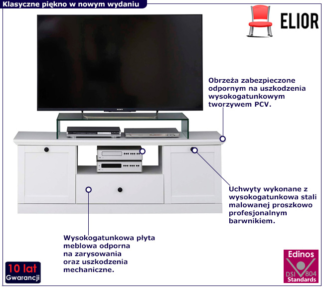 Biała szafka pod telewizor Jayden 10X