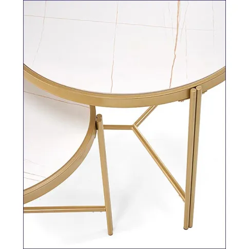 komplet stolików do kawy biały marmur Iman