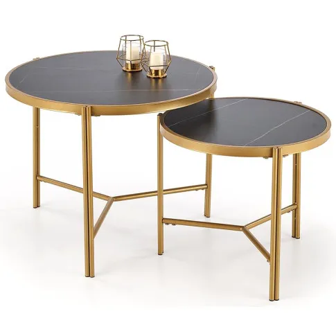 stoliki kawowe wsuwane czarny marmur Iman