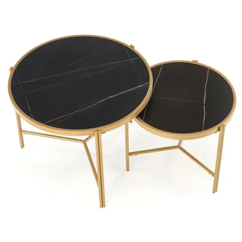 zestaw stolików kawowych czarny Iman