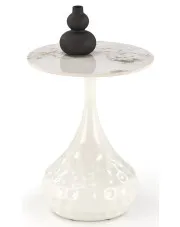 Okrągły stolik kawowy biały marmur - Clovis