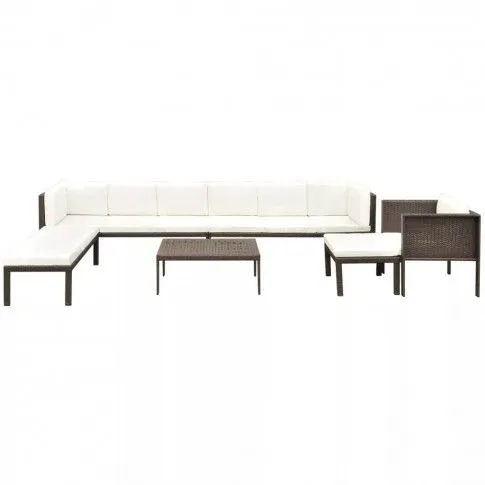 Szczegółowe zdjęcie nr 4 produktu Nowoczesny zestaw mebli ogrodowych Frederiko - brązowy