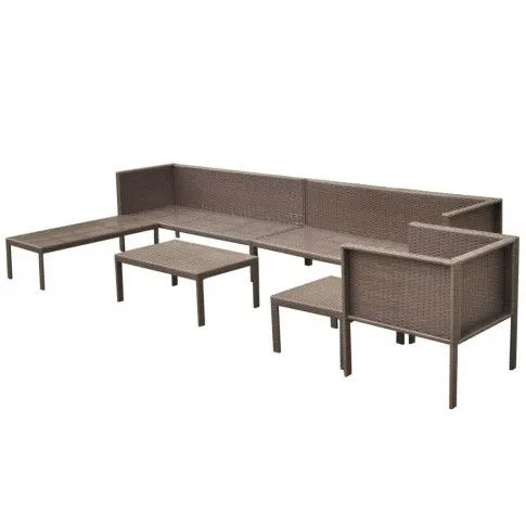 Fotografia Nowoczesny zestaw mebli ogrodowych Frederiko - brązowy z kategorii Stoły, krzesła, ławki