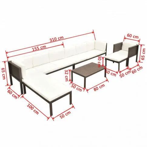 Zdjęcie nowoczesny brązowy zestaw mebli ogrodowych Frederiko | Edinos.pl