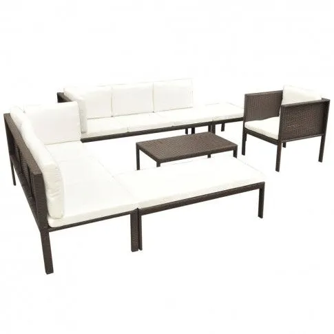 Szczegółowe zdjęcie nr 8 produktu Nowoczesny zestaw mebli ogrodowych Frederiko - brązowy