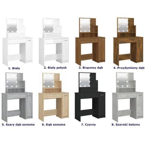 Kolory toaletki podświetlanej Razia 4x