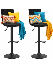 Zestaw dwóch czarnych hokerów z oparciem - Albo 6X w sklepie Edinos.pl