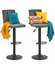 Zestaw dwóch ciemnoszarych hokerów z oparciem - Albo 4X w sklepie Edinos.pl