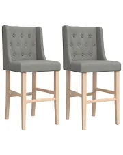 Zestaw dwóch jasnoszarych krzeseł barowych - Awinion 9X w sklepie Edinos.pl