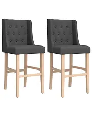 Zestaw dwóch ciemnoszarych krzeseł barowych - Awinion 8X